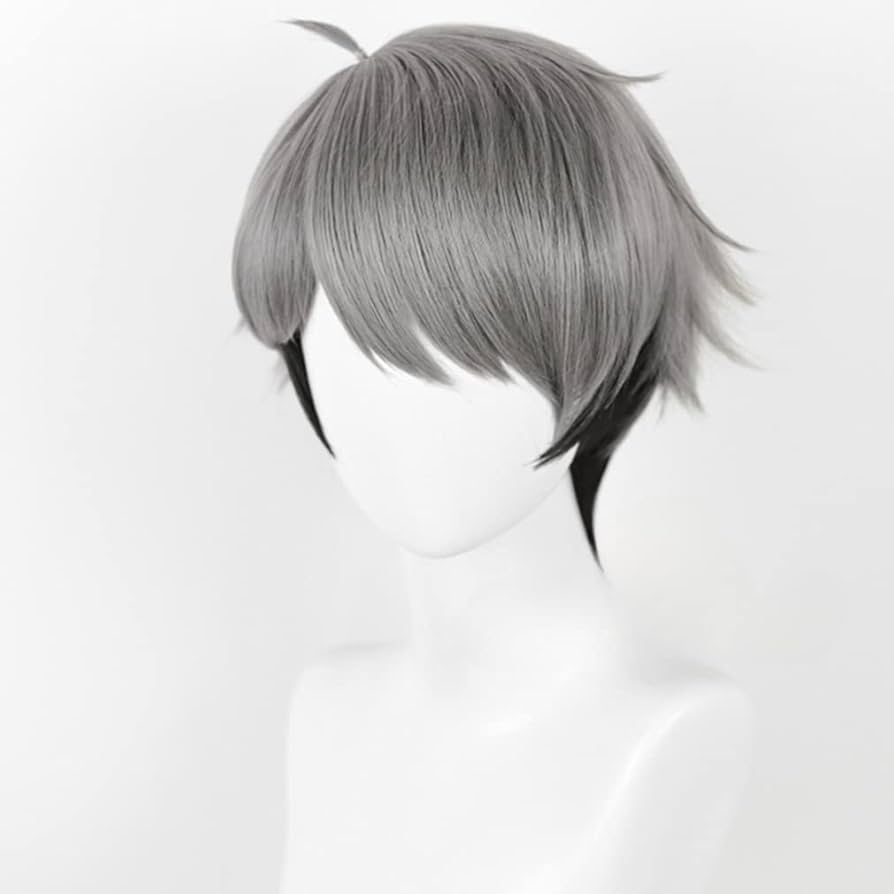 Amazon.co.jp: LAOBAO コスプレ ウィッグ 宮治 灰色 黒 メッシュ